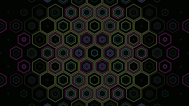Neon Hexagon Grid Pattern - 4K Tech Background
