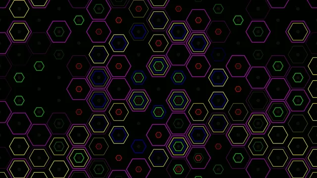 Neon Hexagon Grid Pattern Animation 4K