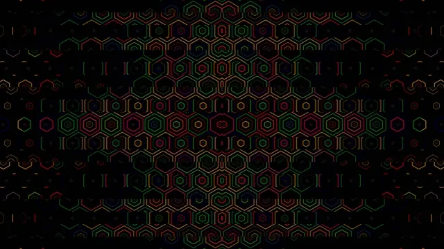 Neon Hexagon Grid Pattern Animation 4K