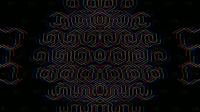 Neon Hexagon Grid Pattern Animation 4K