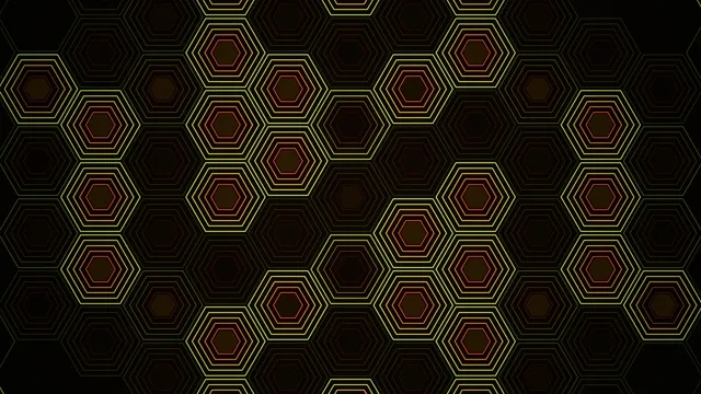 Neon Hexagon Grid Pattern Animation 4K
