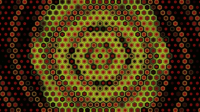 Neon Hexagon Grid Pattern Animation 4K