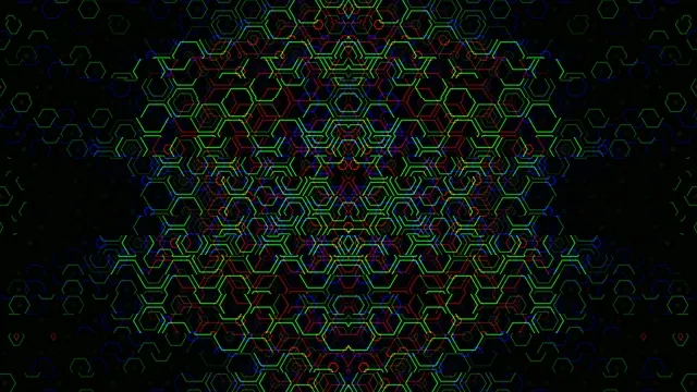 Neon Hexagon Grid Pattern Digital Background