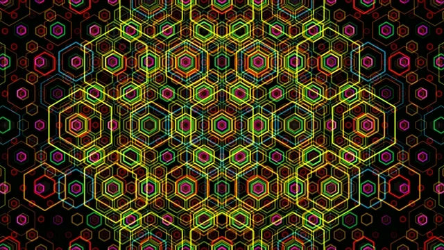 Neon hexagon matrix 4K ultra HD widescreen motion background
