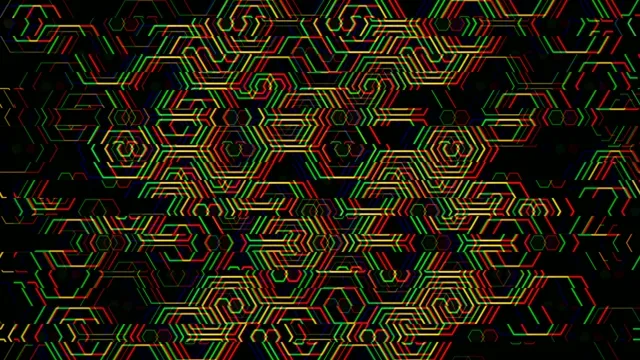 Neon Hexagon Matrix Abstract Motion Background