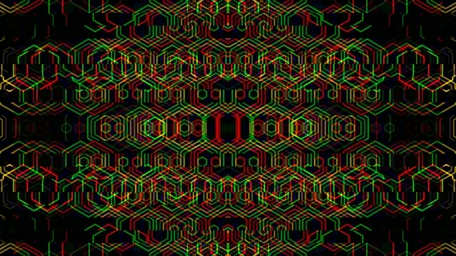 Neon Hexagon Matrix Digital Network Animation