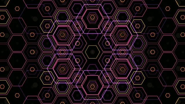 Neon hexagon motion background 4K UHD for broadcast and video production