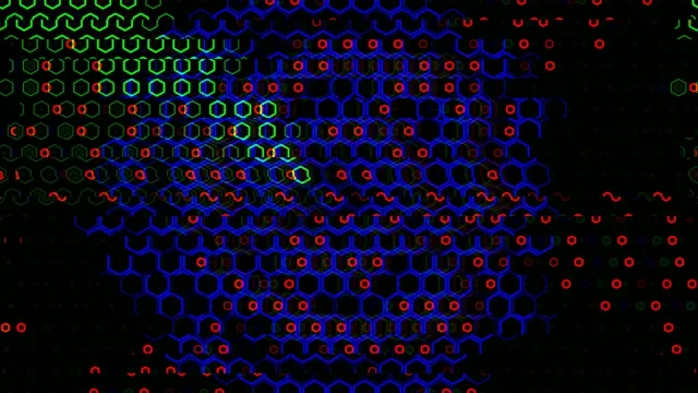 Neon hexagon network 4K animation loop for broadcast and visual effects