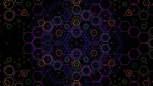 Neon Hexagon Network 4K Motion Background