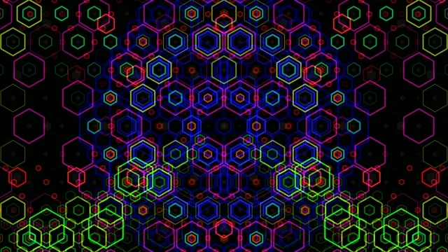 Neon hexagon network 4K UHD motion background for broadcasts