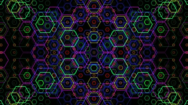 Neon hexagon network 4K ultra HD seamless looping motion background