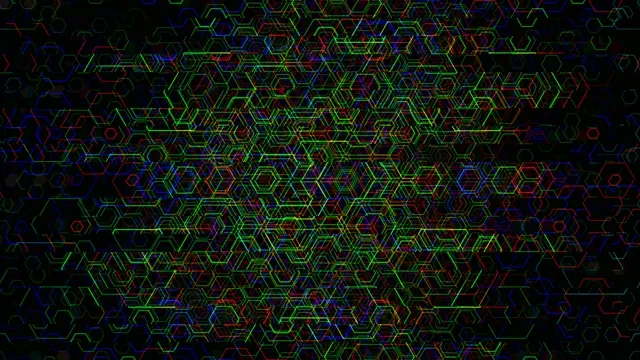 Neon Hexagon Network Abstract 4K Background