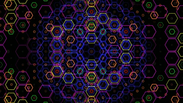 Neon Hexagon Network Abstract Background