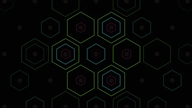 Neon Hexagon Network Animation 4K
