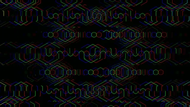 Neon Hexagon Network Animation 4K