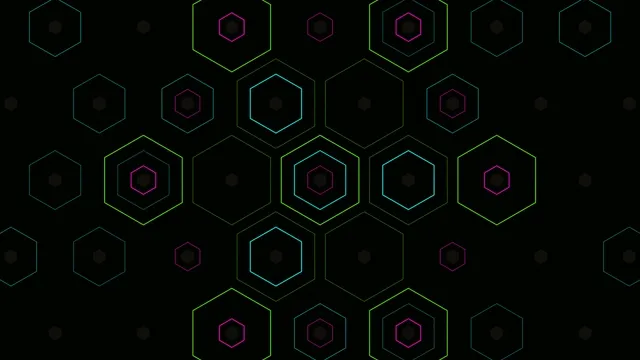 Neon Hexagon Network Animation 4K