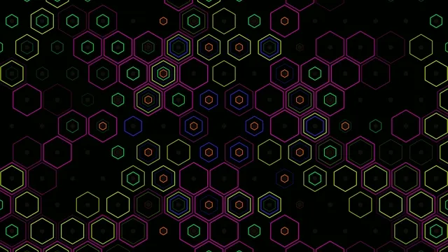 Neon Hexagon Network Animation 4K