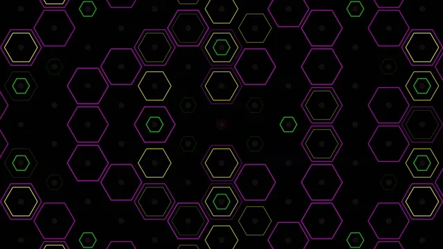Neon Hexagon Network Animation - 4K