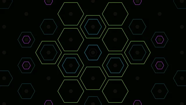 Neon Hexagon Network Animation 4K