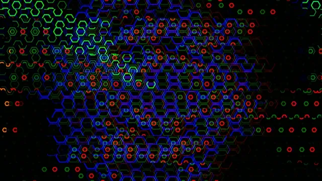 Neon Hexagon Network Animation 4K