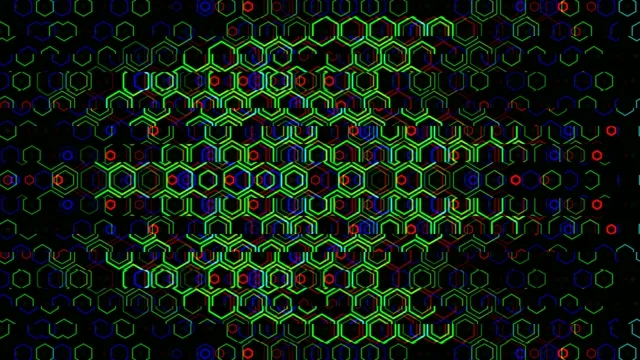 Neon Hexagon Network Animation 4K