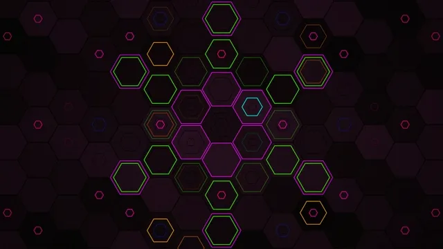 Neon Hexagon Network Animation - 4K Ultra HD