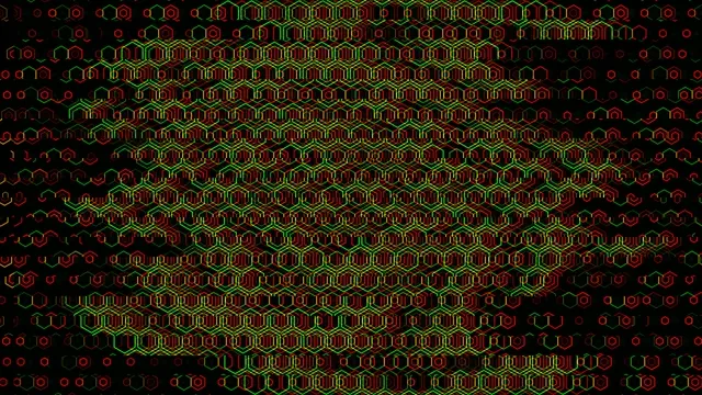 Neon Hexagon Network Digital Matrix Animation