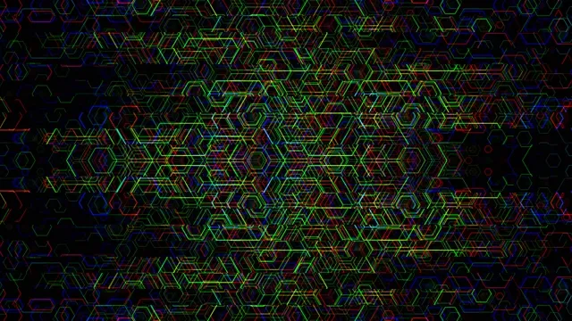 Neon Hexagon Network Grid 4K Abstract Background