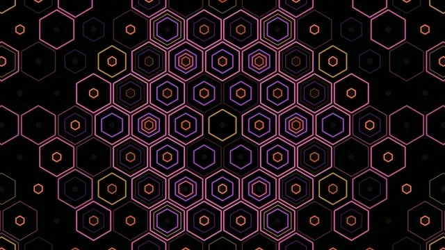 Neon Hexagon Pattern - 4K Animated Background