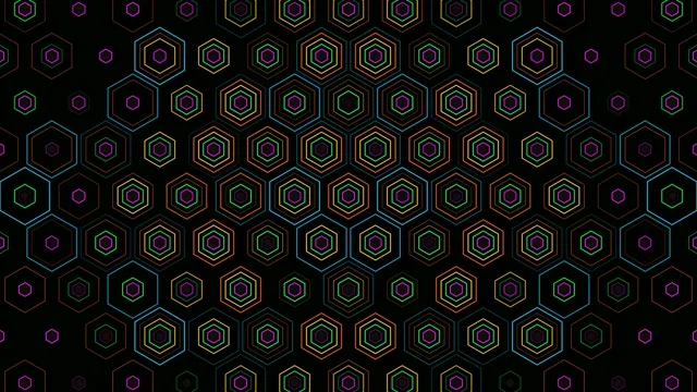 Neon Hexagon Pattern - 4K Animated Background