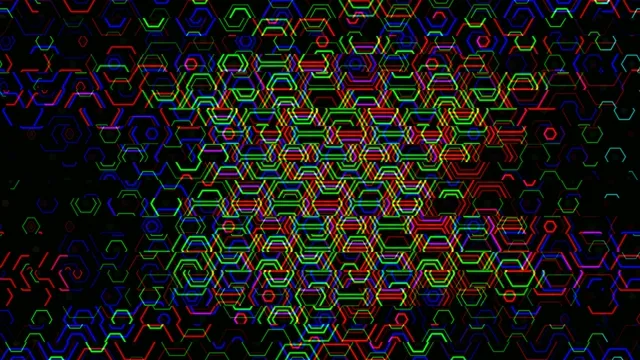 Neon hexagon pattern 4K animated motion background loop