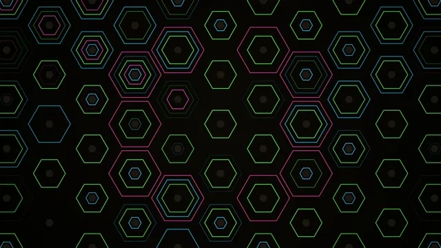 Neon Hexagon Pattern 4K - Digital Tech Background