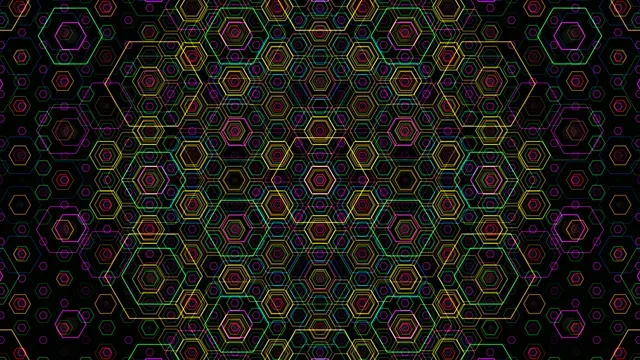 Neon Hexagon Pattern 4K Loop | Digital Tech Background