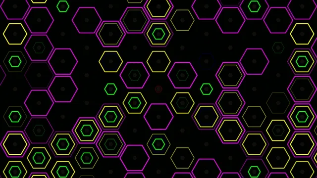 Neon hexagon pattern 4K UHD motion background for broadcast