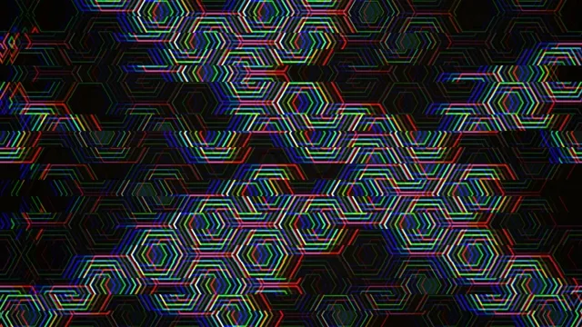 Neon hexagon pattern 4K UHD motion background for broadcast