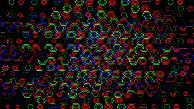 Neon hexagon pattern 4K UHD motion background for broadcast and events