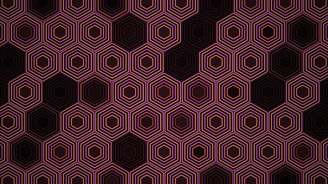 Neon hexagon pattern 4K UHD motion background for broadcast and video