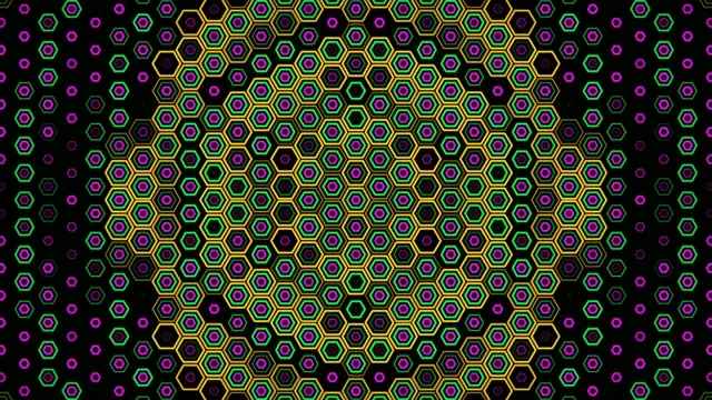 Neon hexagon pattern 4K UHD motion background loop