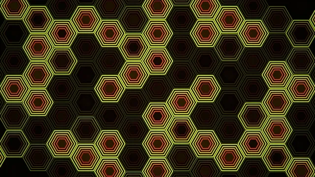 Neon hexagon pattern 4K UHD widescreen motion background loop