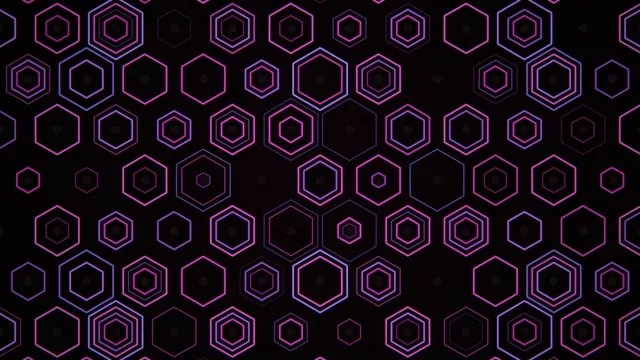 Neon hexagon pattern 4K UHD widescreen motion background loop