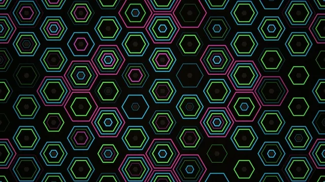 Neon hexagon pattern 4K UHD widescreen motion background loop