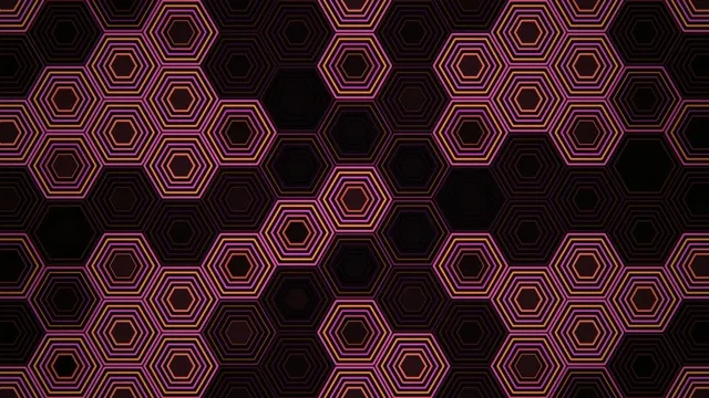 Neon hexagon pattern 4K UHD widescreen motion background loop