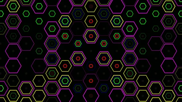 Neon Hexagon Pattern 4K Ultra HD Loop