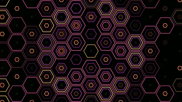 Neon hexagon pattern 4K ultra HD motion background for broadcast