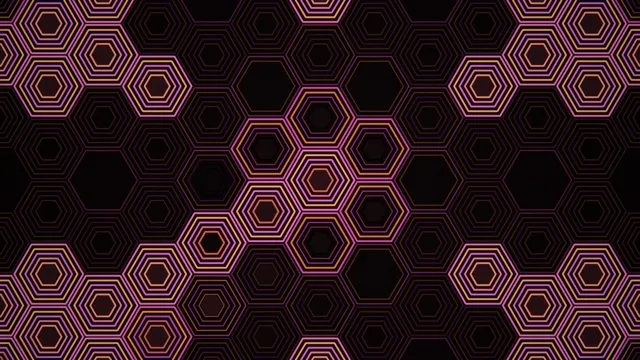 Neon hexagon pattern 4K ultra HD motion background loop