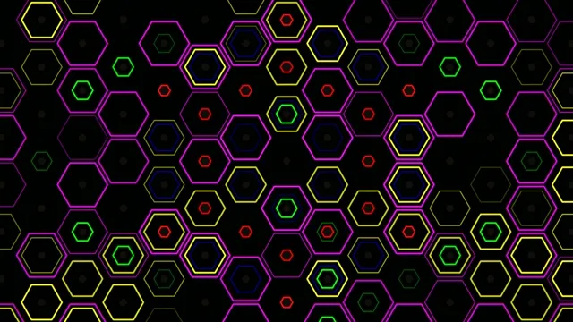 Neon hexagon pattern 4K ultra HD widescreen motion background
