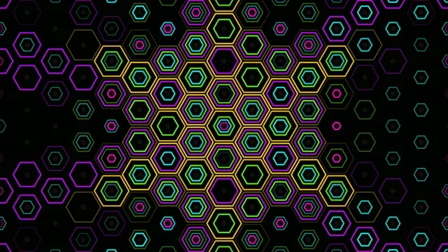 Neon hexagon pattern 4K ultra HD widescreen motion background
