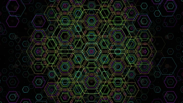 Neon Hexagon Pattern - Abstract 4K Motion Background