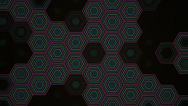Neon Hexagon Pattern Abstract 4K Motion Background
