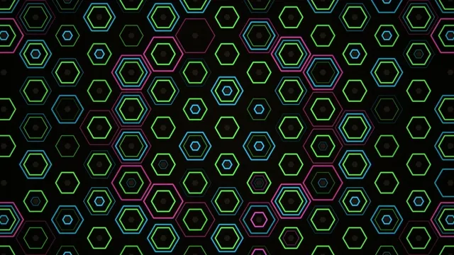 Neon Hexagon Pattern Animated Background 4K